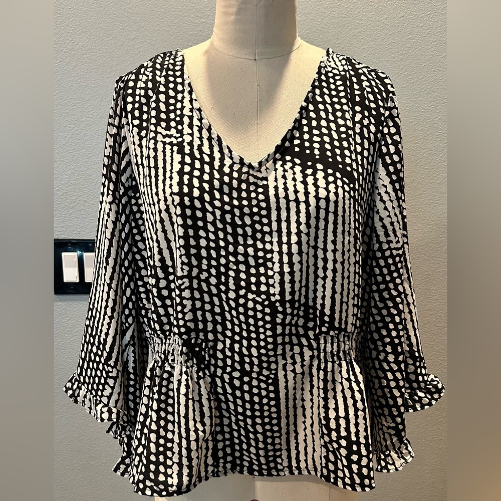 AUW Black and White Polka Dot Blouse